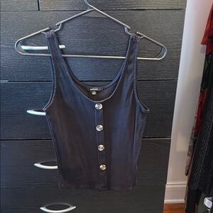 Urban Outfitters Black Button-Up Tank Top